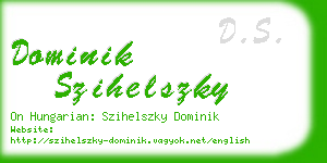 dominik szihelszky business card